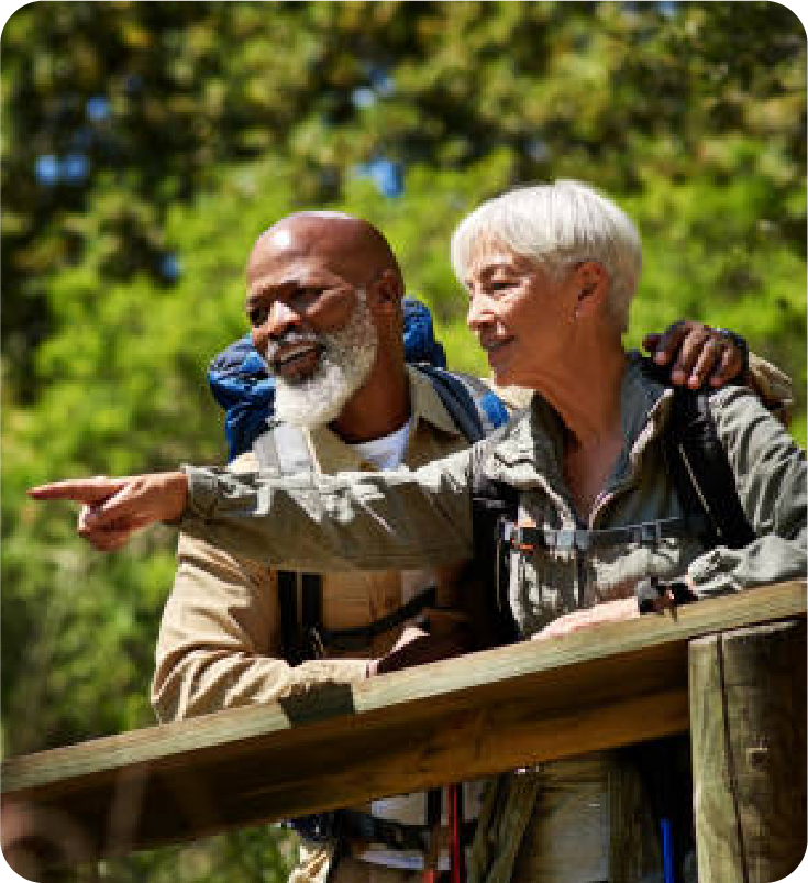 middle age couple in nature on hike